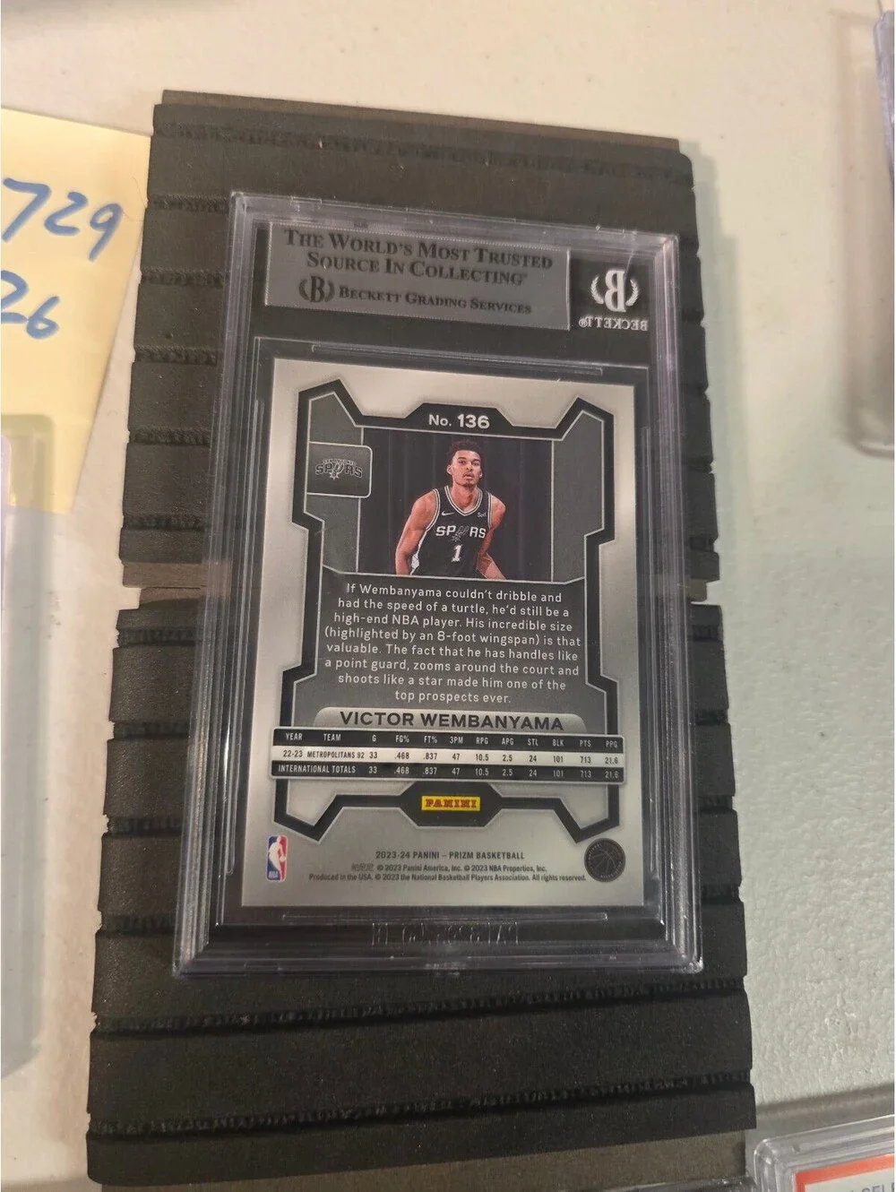 Victor Wembanyama rookie card #136 in a bcg 9 beckett wemby san Antonio spurs